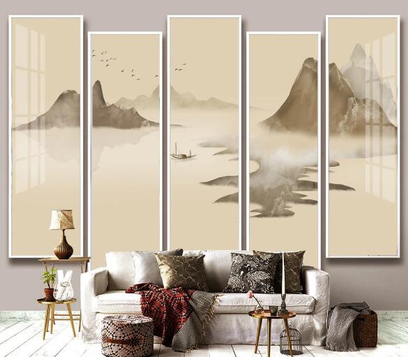 3D Mountain Reflection WC2175 Wall Murals