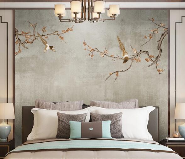 3D Flower Kingfisher WC2117 Wall Murals