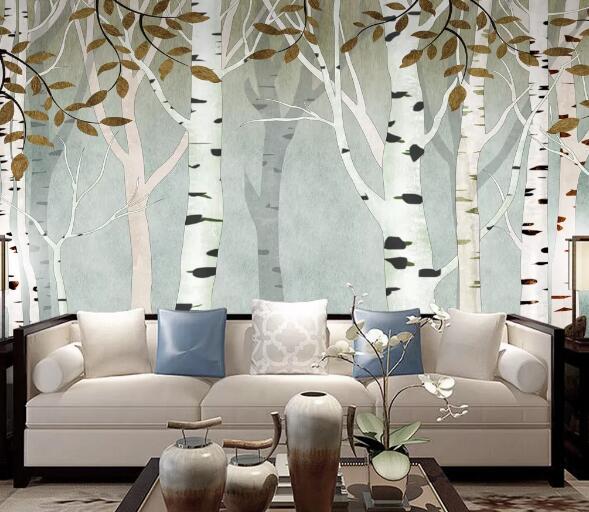 3D White Forest WC2087 Wall Murals