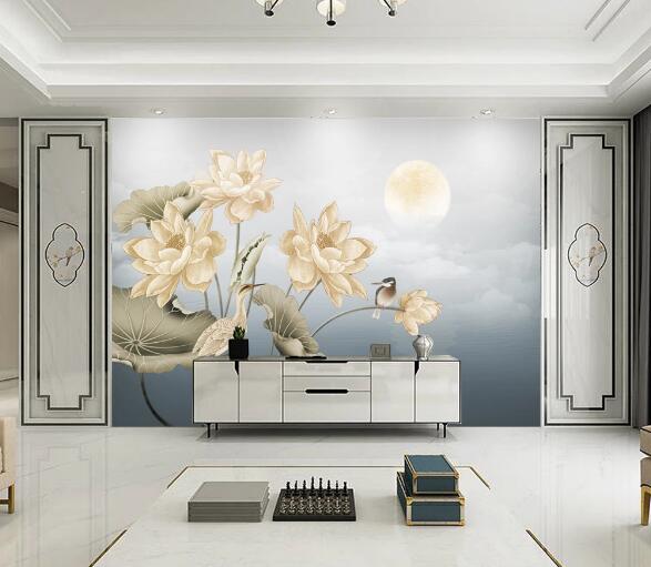 3D Yellow Lotus WC2002 Wall Murals