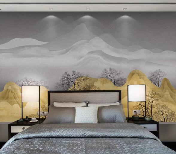 3D Yellow Hillside WC1961 Wall Murals