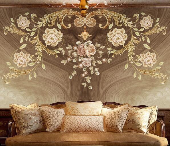 3D Peony Decoration WC1939 Wall Murals