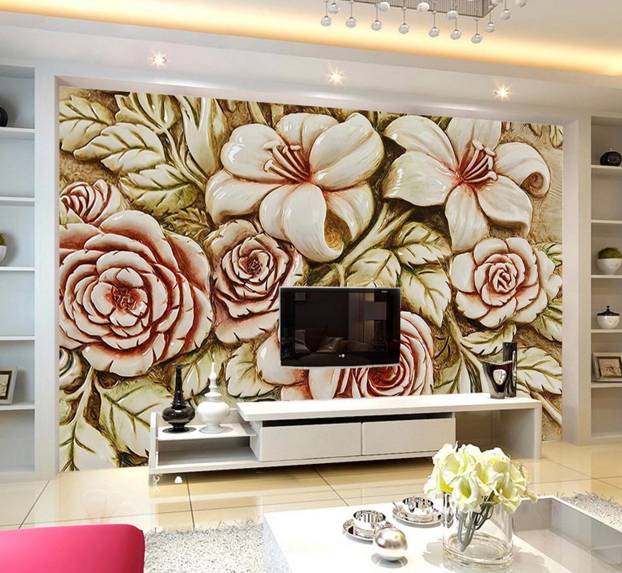 3D Blooming Roses WC724 Wall Murals