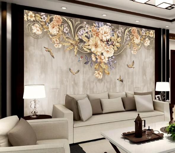 3D Bird Flower WC1891 Wall Murals