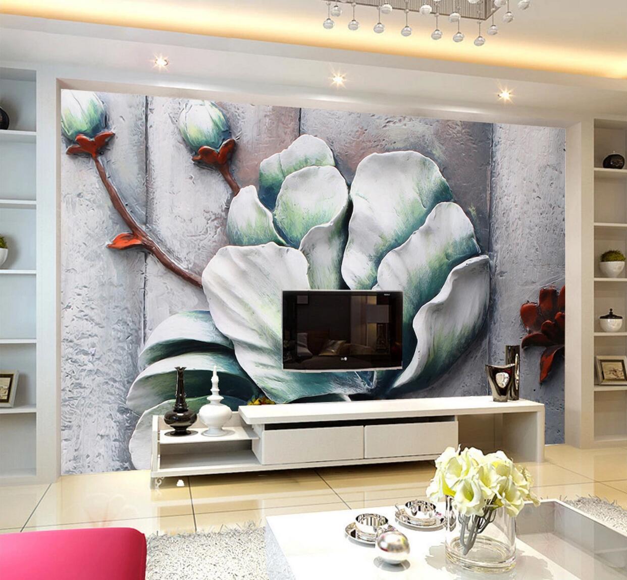 3D Embossed Flower WC642 Wall Murals