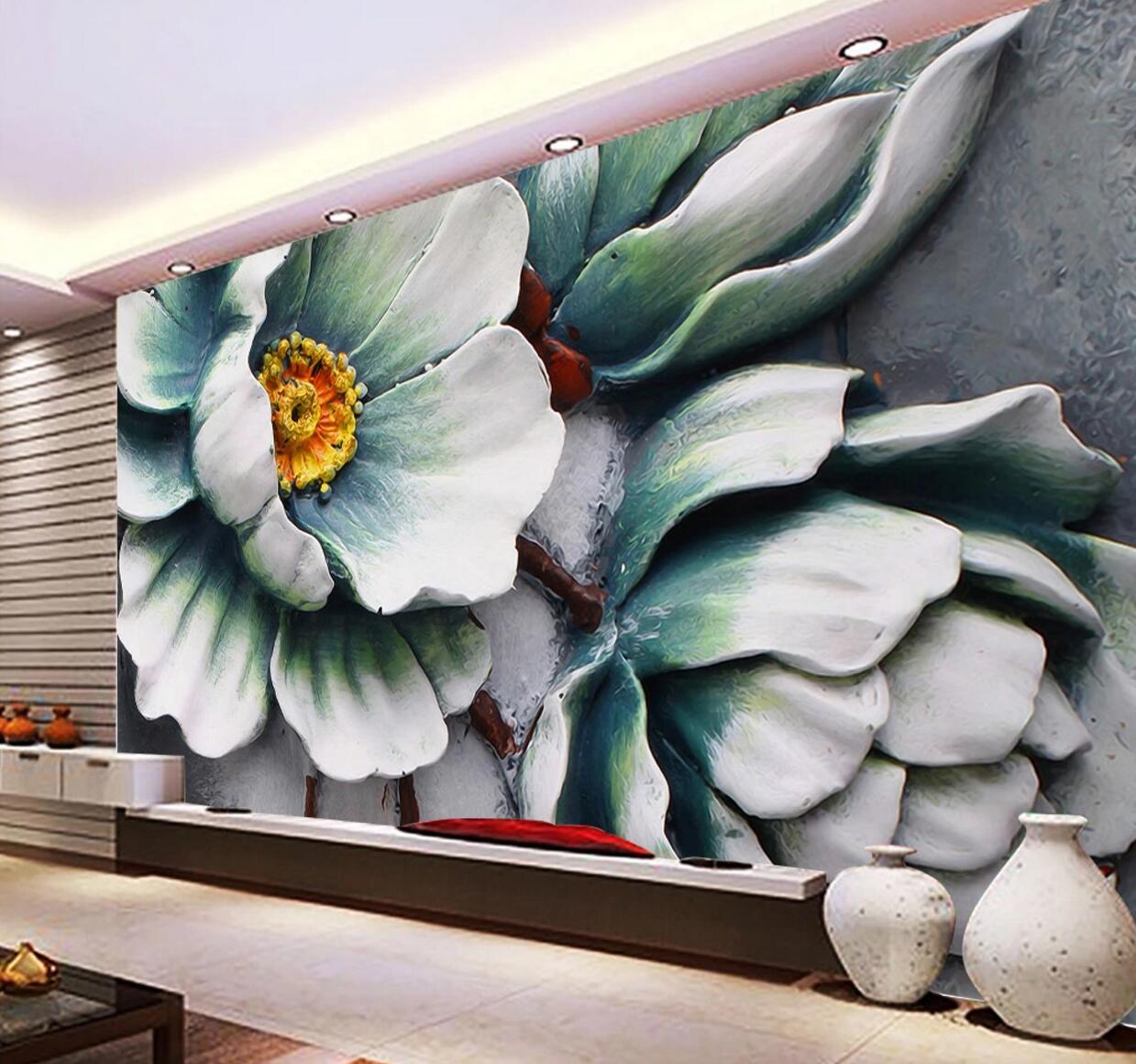 3D Green Lotus WC641 Wall Murals