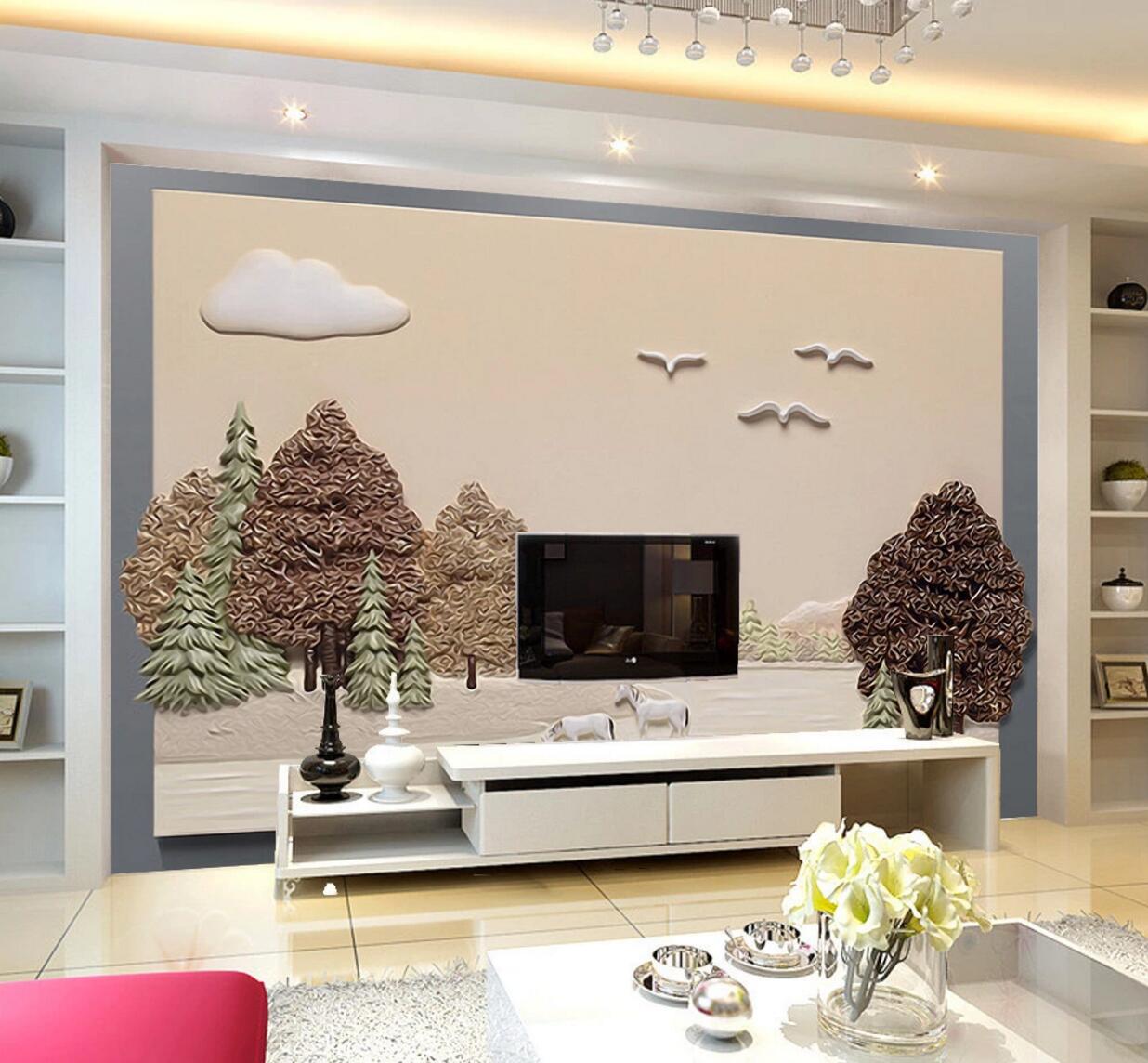 3D Pigeon Tree WC581 Wall Murals