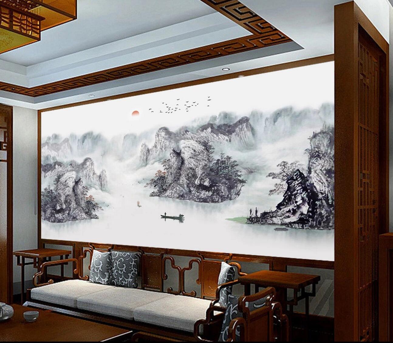 3D Mountain Cliff WC2488 Wall Murals