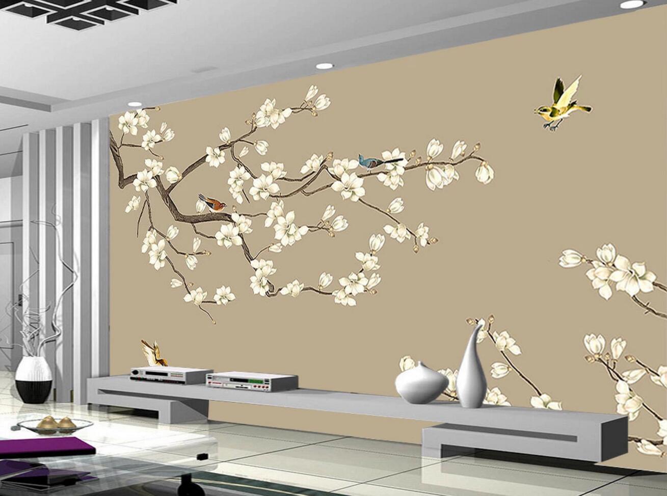 3D White Flower Tree WC1253 Wall Murals