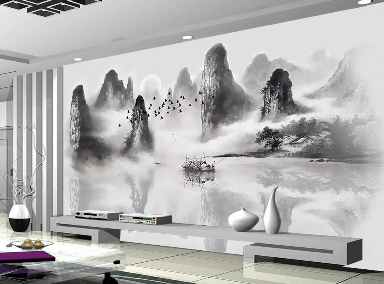 3D Cliff Mountain WC1203 Wall Murals