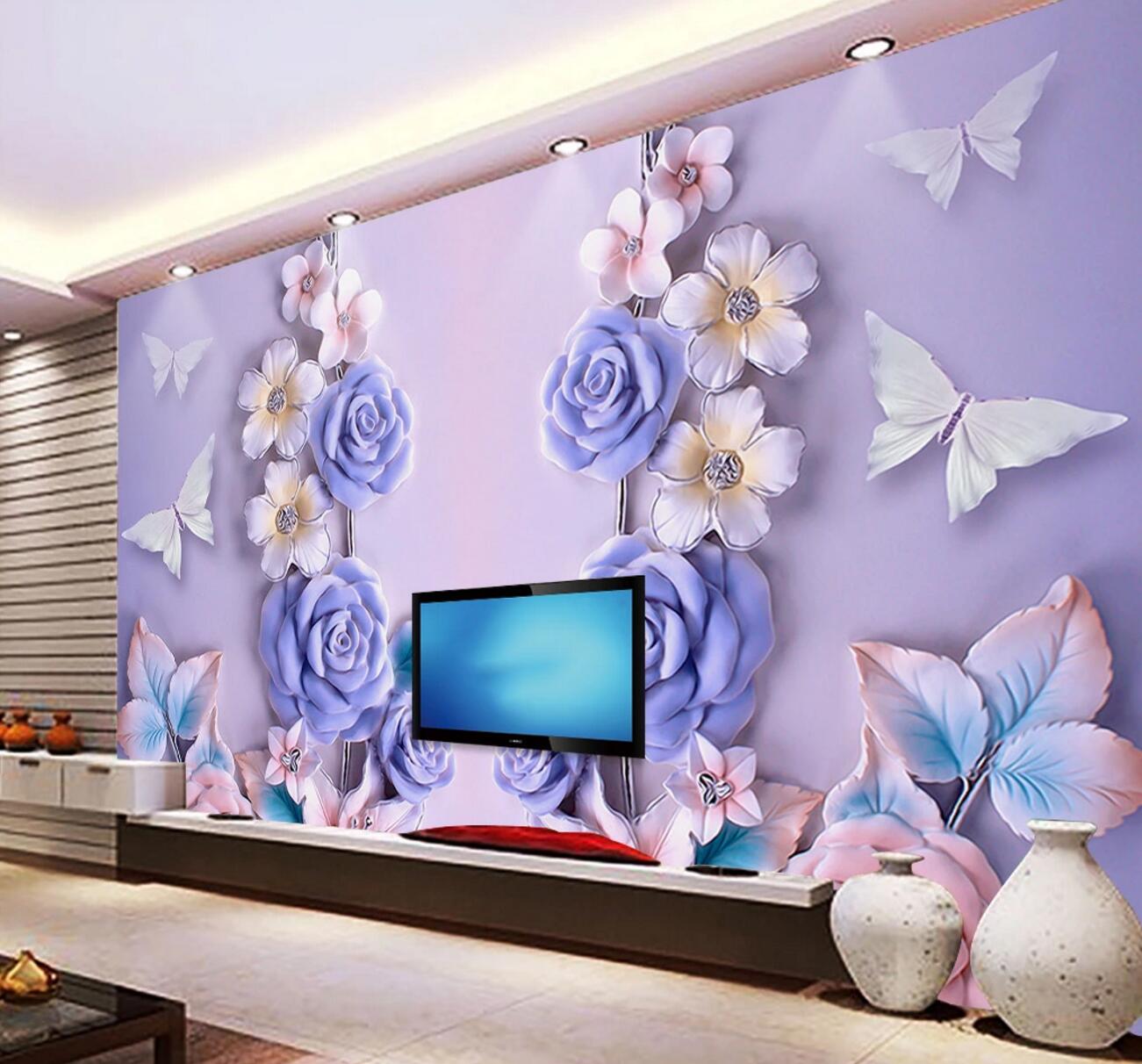 3D Blue Rose WC1136 Wall Murals