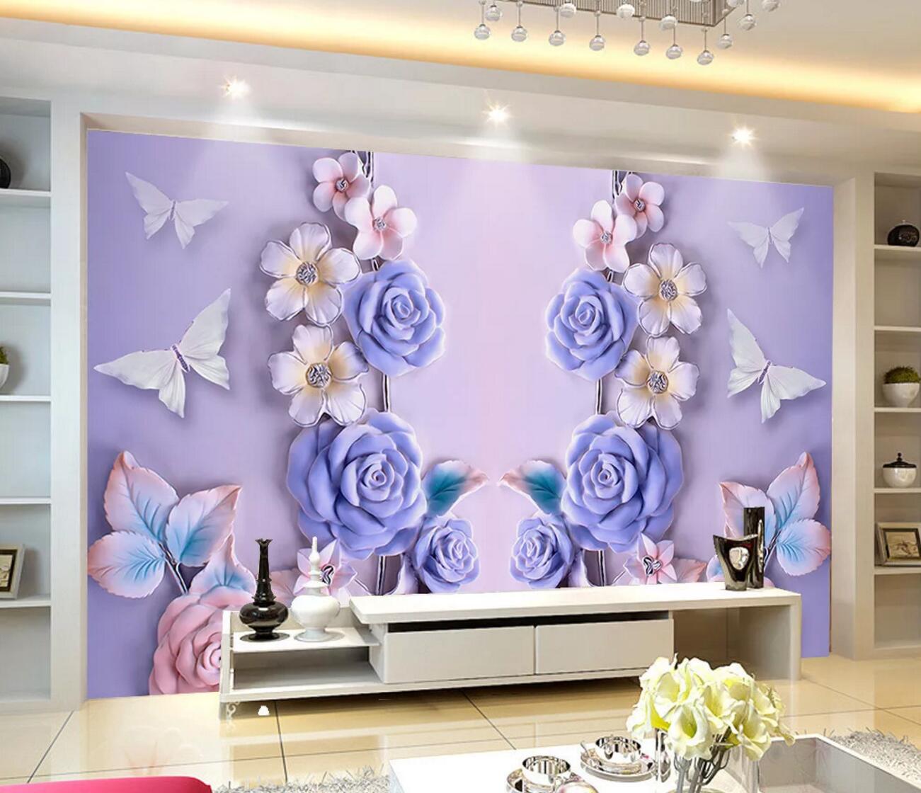 3D Blue Rose WC1136 Wall Murals