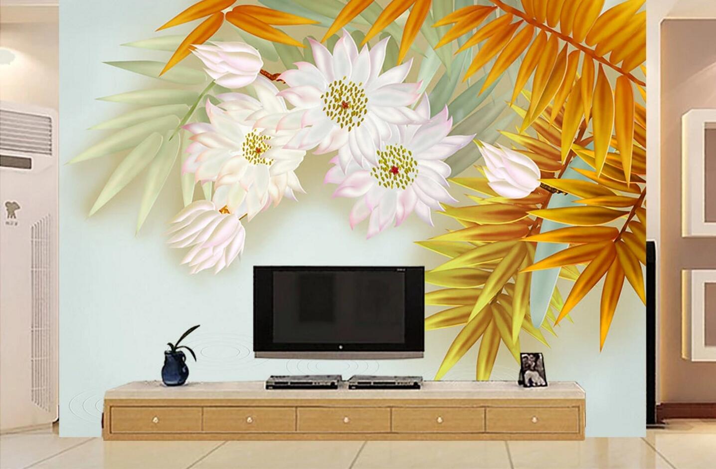 3D Maple Leaf Flower WC123 Wall Murals