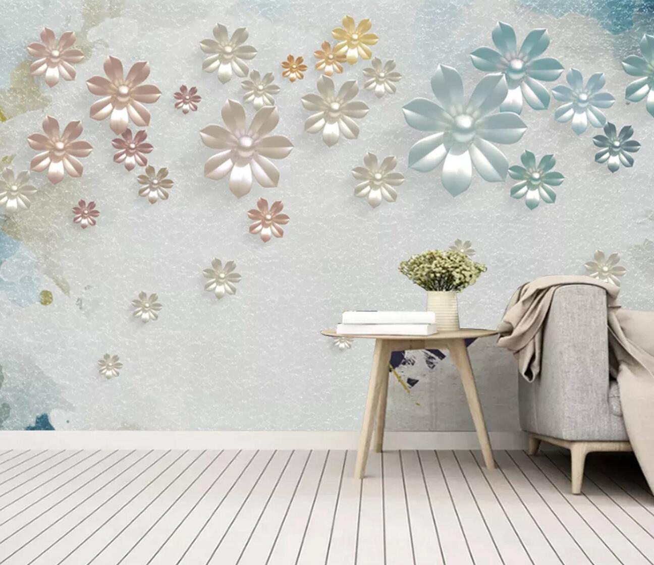 3D Gradient Flower WC2739 Wall Murals