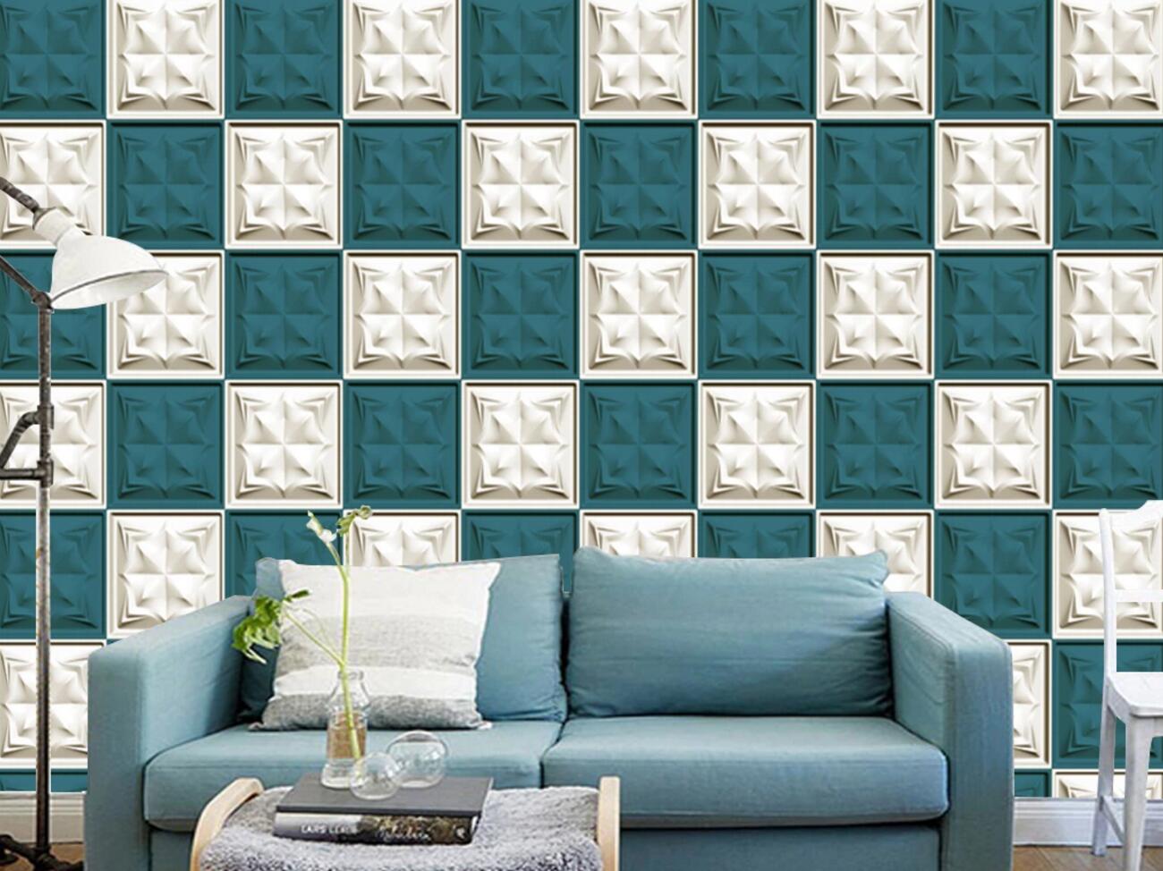 3D Green Square Brick WC2107 Wall Murals