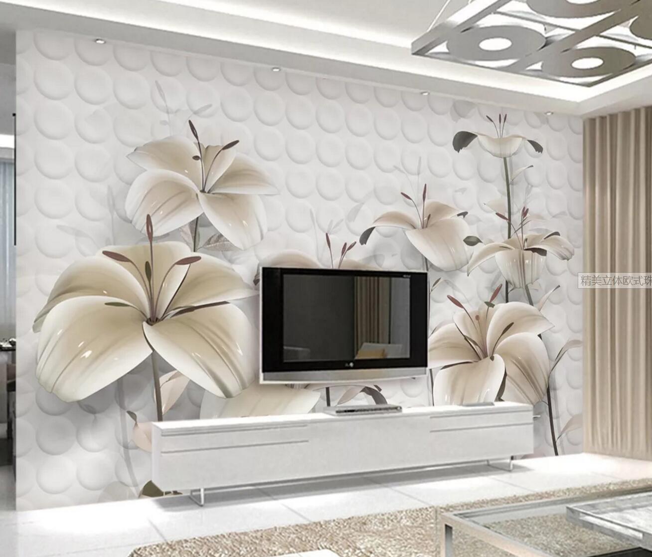 3D Lily Flower WC2044 Wall Murals