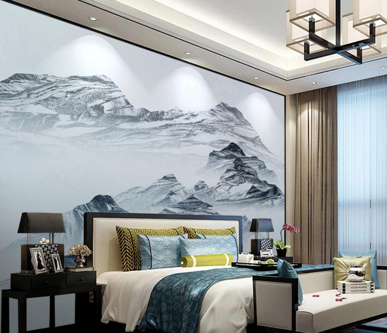 3D Mountain Texture WC1196 Wall Murals