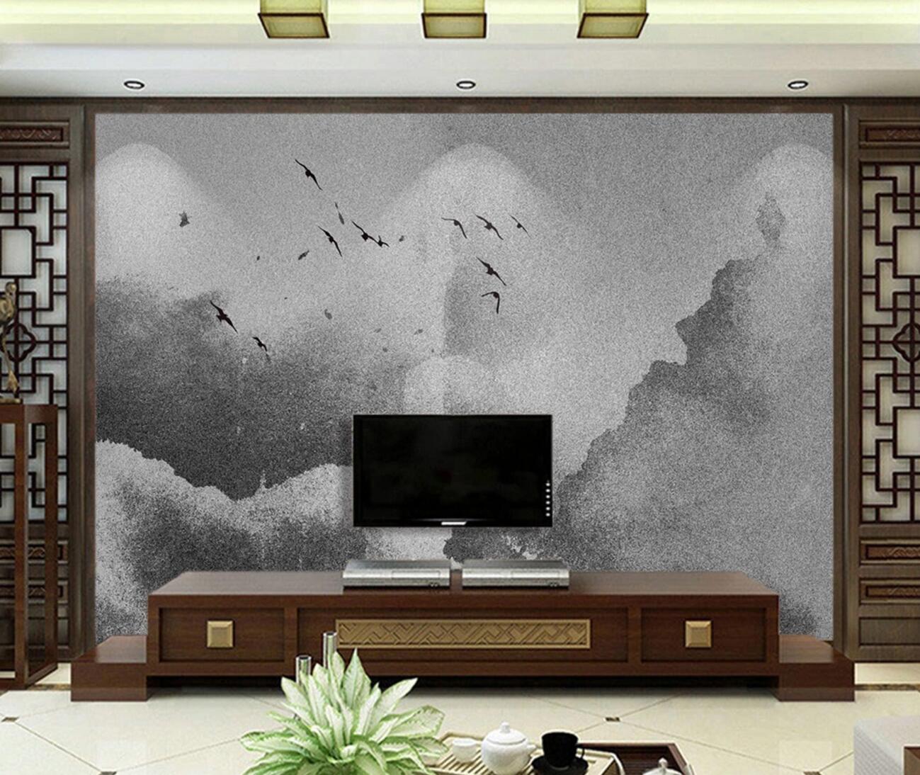 3D Black Goose WC1188 Wall Murals