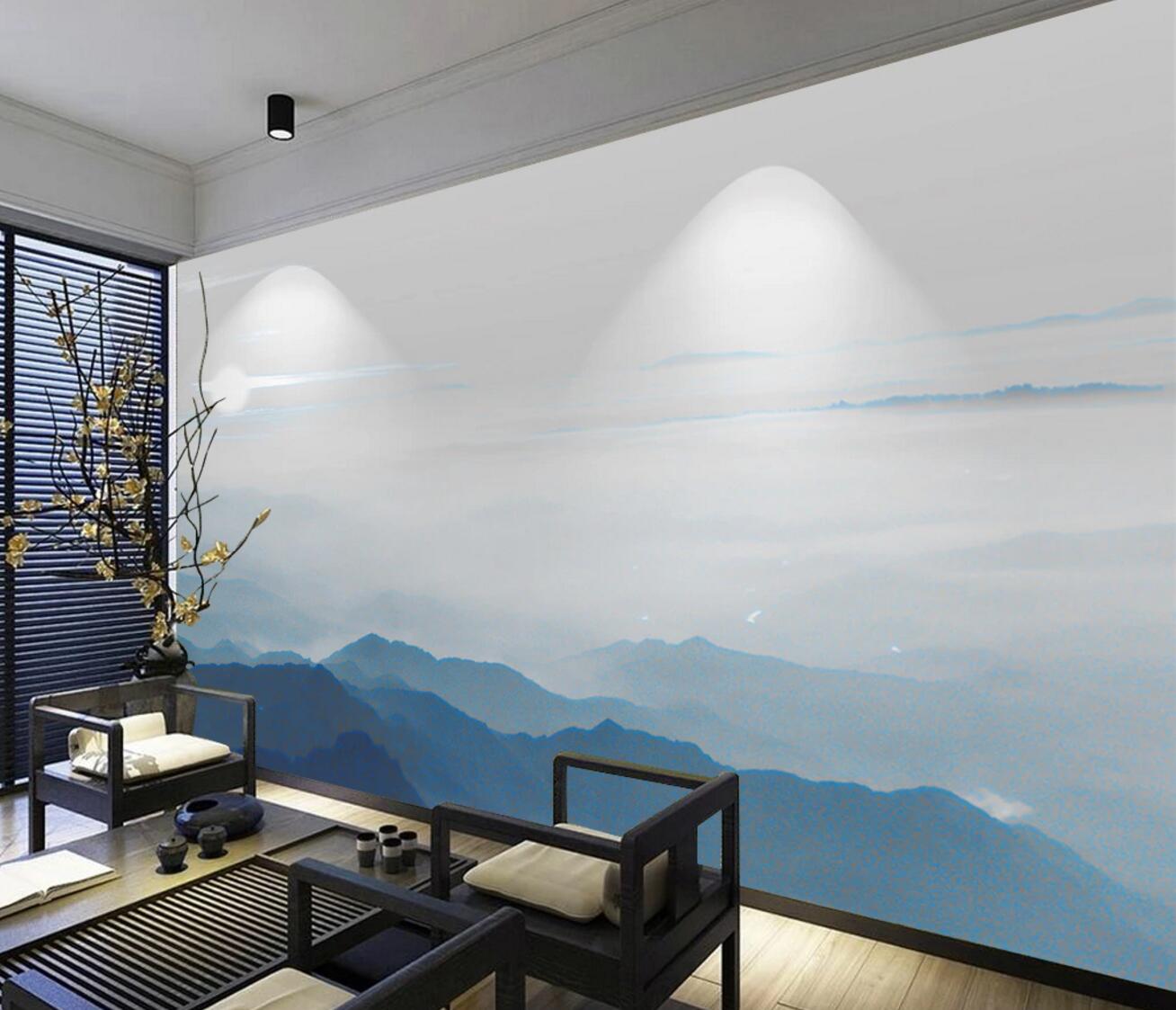 3D Mountain Fog WC1171 Wall Murals