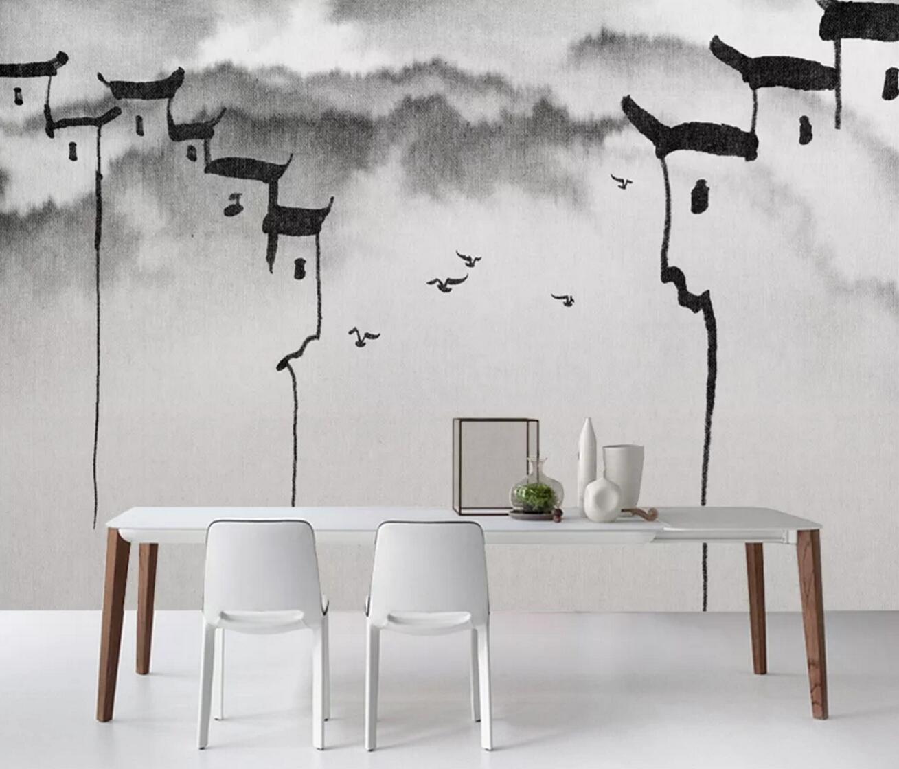 3D Roof Pattern WC1166 Wall Murals