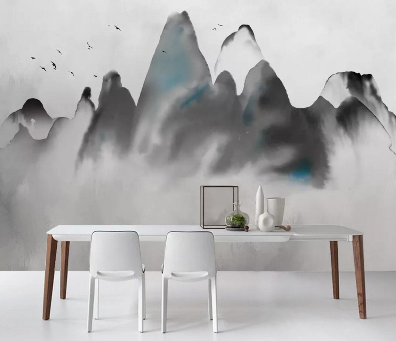 3D Black Mountain Peak WC1148 Wall Murals