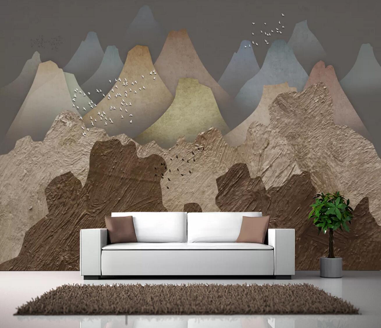 3D Mountain Shape WC553 Wall Murals