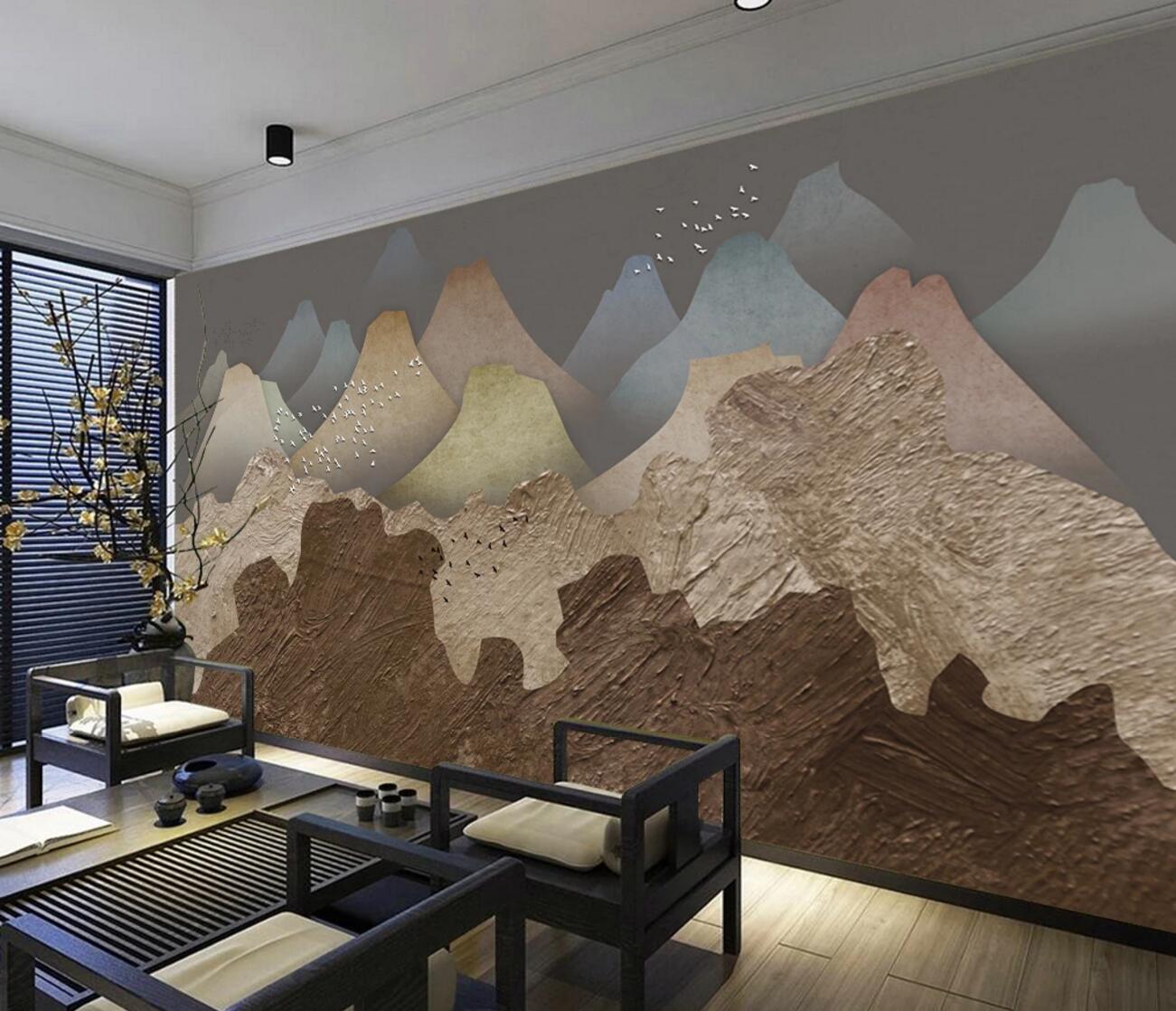 3D Mountain Shape WC553 Wall Murals