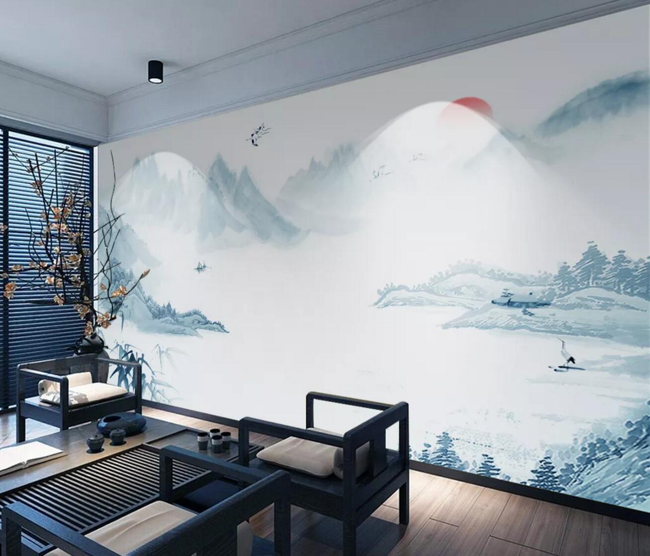 3D Mountain Bamboo WC532 Wall Murals