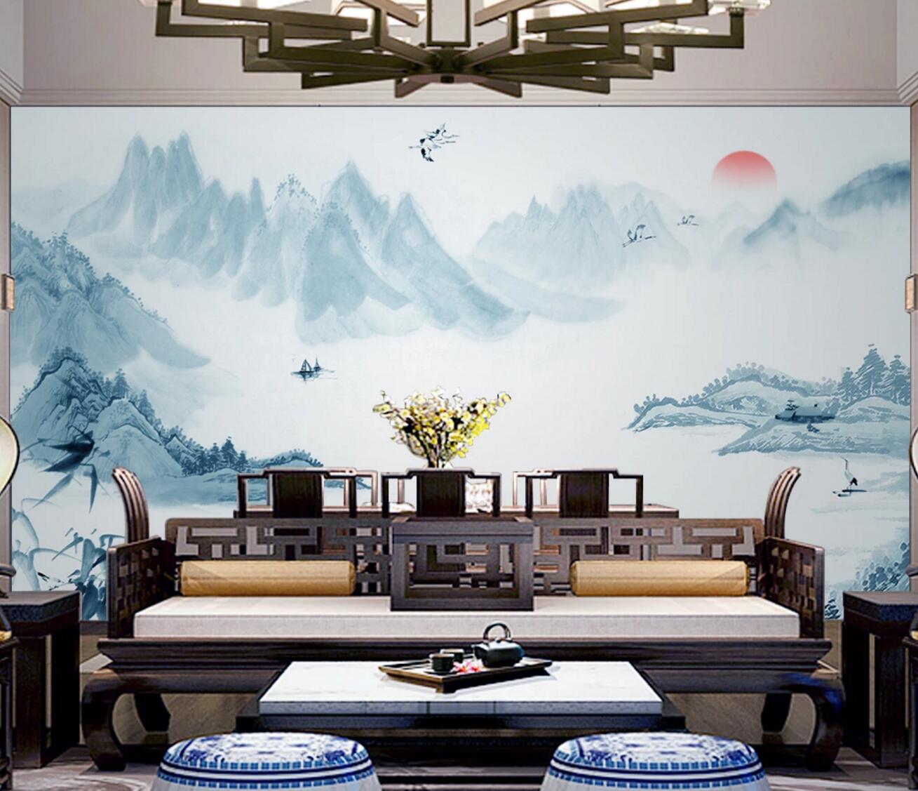 3D Mountain Bamboo WC532 Wall Murals