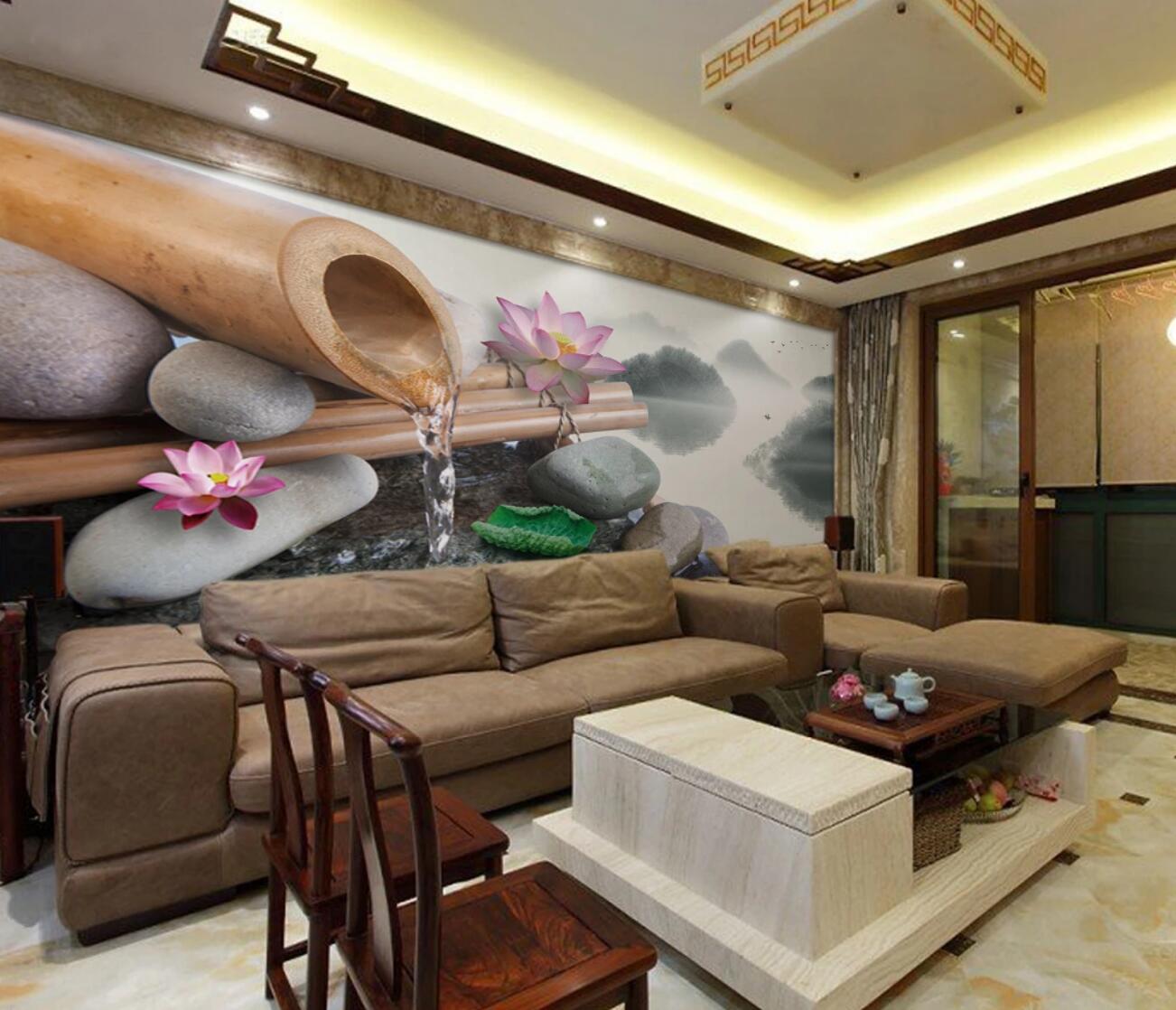 3D Goose Soft Lotus WC408 Wall Murals