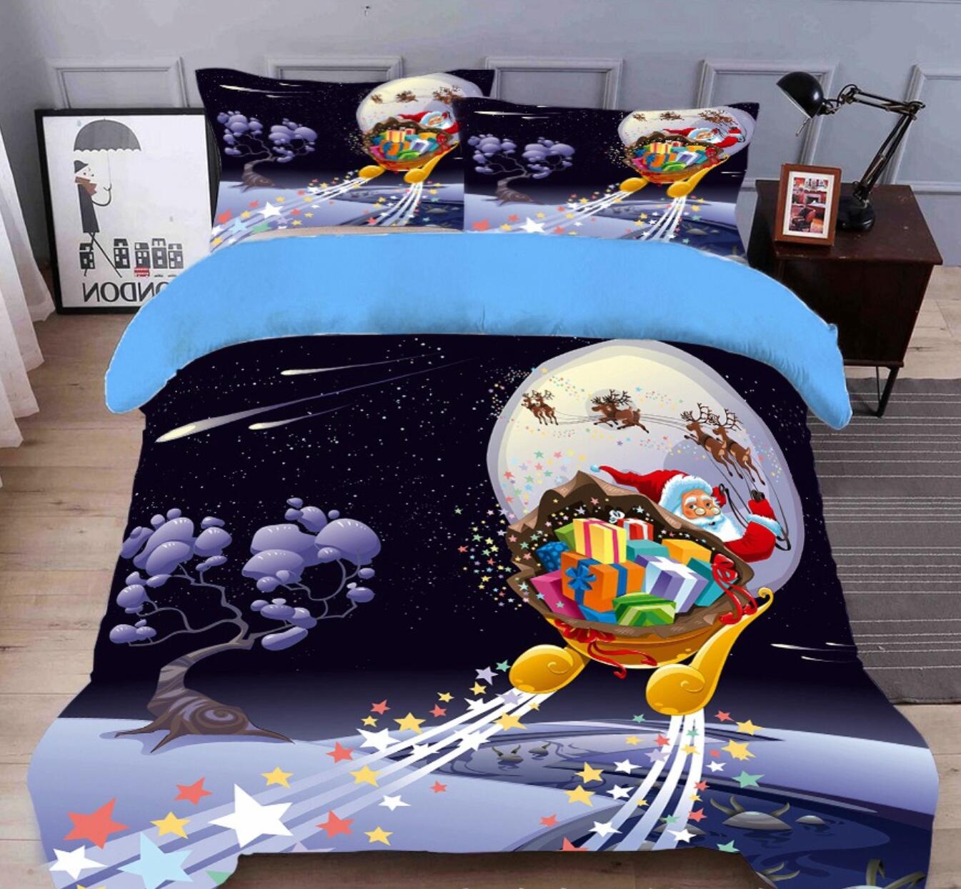 3D Santa Gift 31249 Christmas Quilt Duvet Cover Xmas Bed Pillowcases