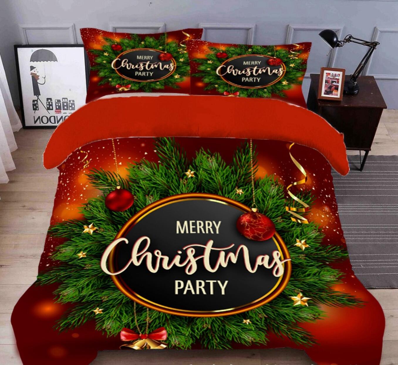 3D Merry Christmas 32010 Christmas Quilt Duvet Cover Xmas Bed Pillowcases