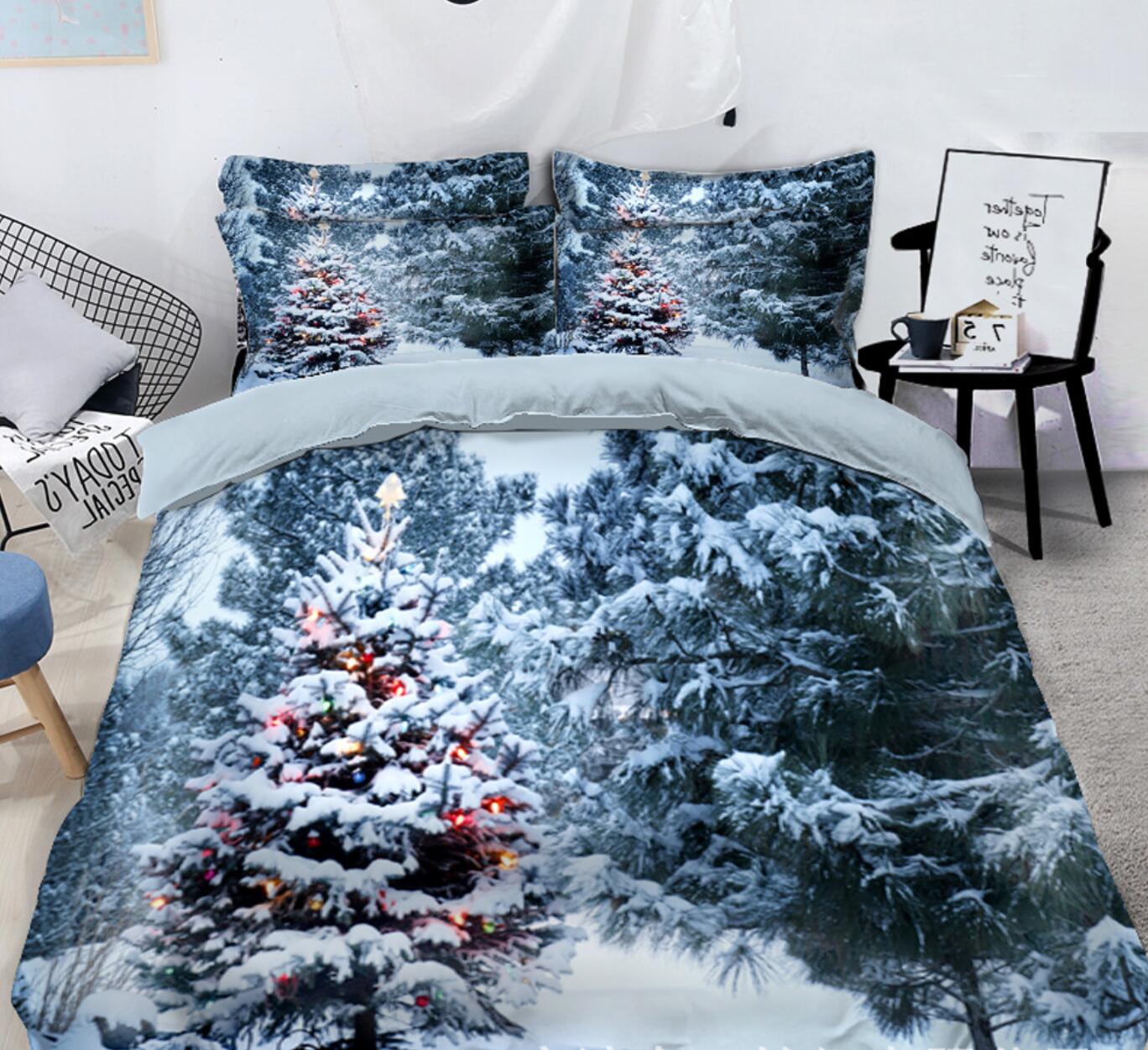 3D Snow Tree 32056 Christmas Quilt Duvet Cover Xmas Bed Pillowcases