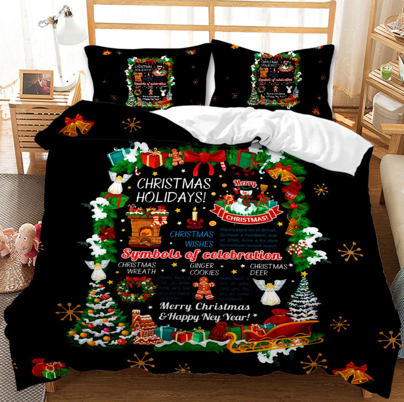 3D Christmas Gift 32089 Christmas Quilt Duvet Cover Xmas Bed Pillowcases