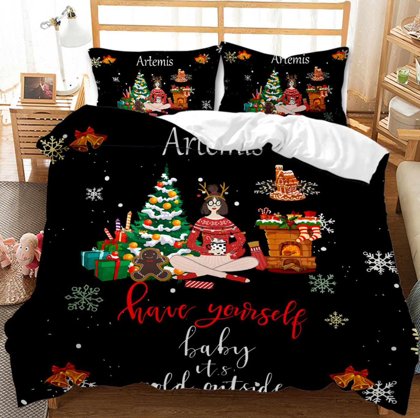 3D Christmas Girl 32090 Christmas Quilt Duvet Cover Xmas Bed Pillowcases