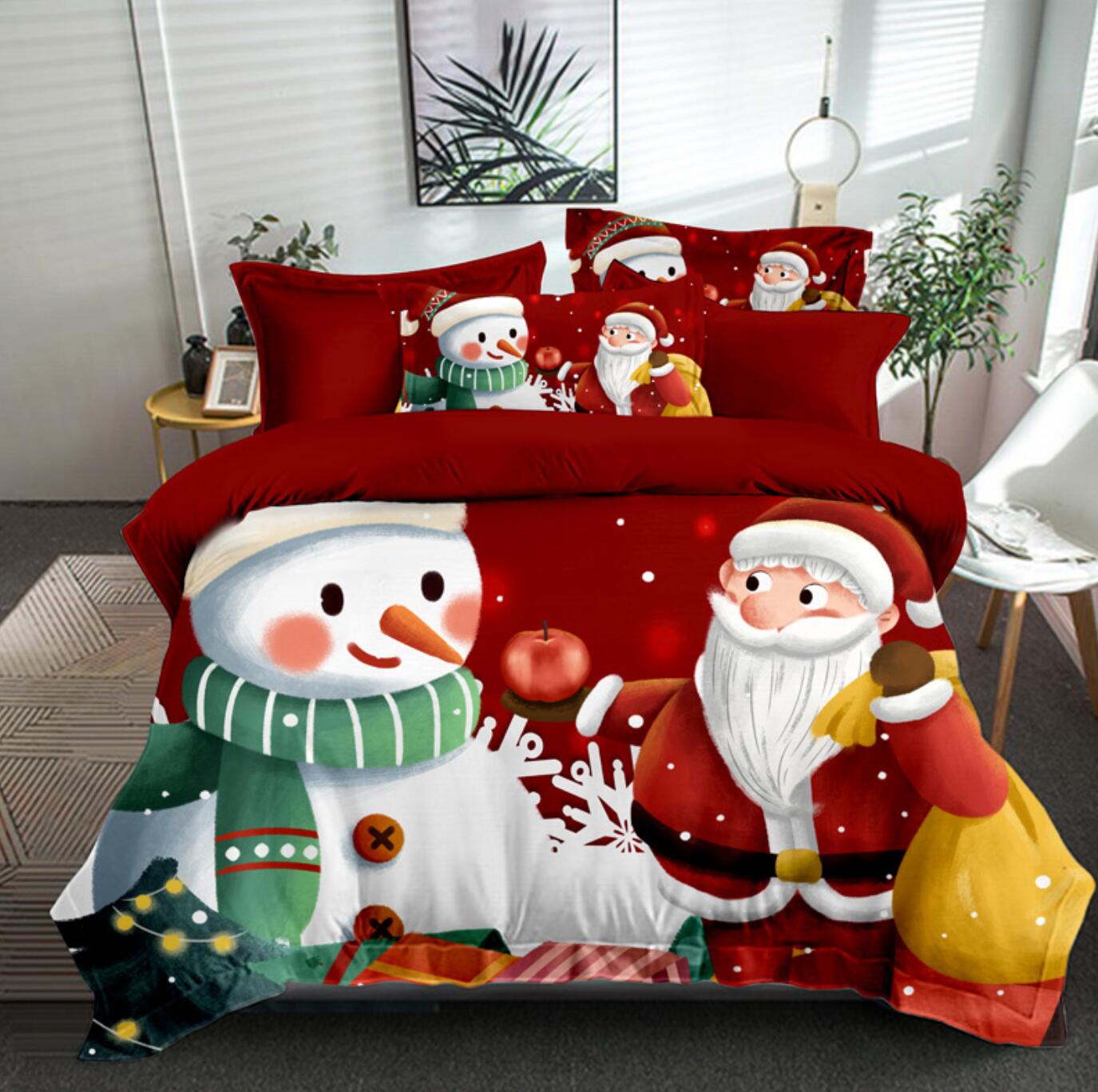 3D Snowman Santa 32092 Christmas Quilt Duvet Cover Xmas Bed Pillowcases