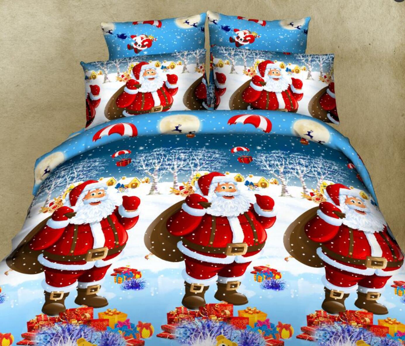 3D Pattern Santa 32094 Christmas Quilt Duvet Cover Xmas Bed Pillowcases