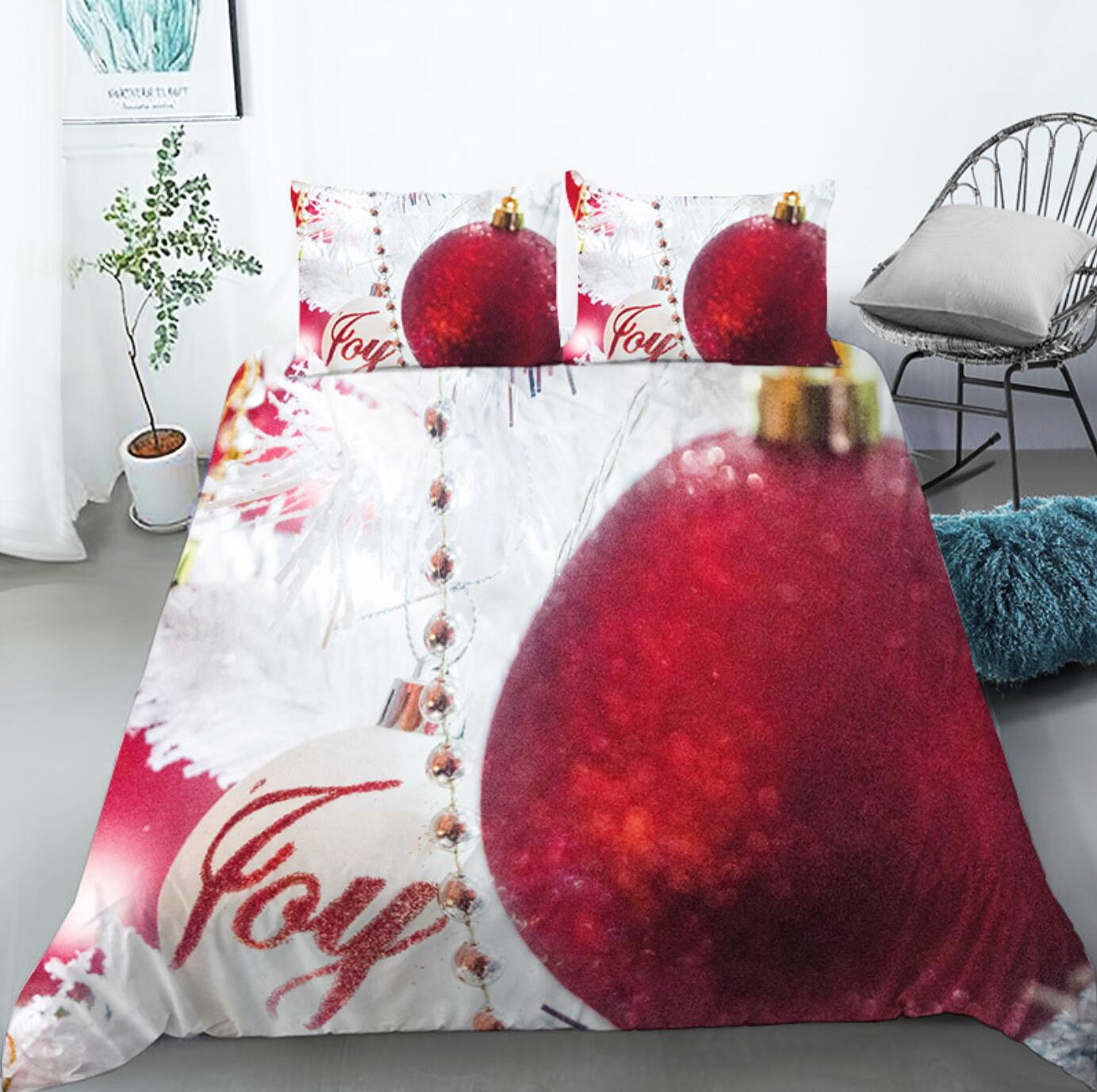 3D Red Ball 32120 Christmas Quilt Duvet Cover Xmas Bed Pillowcases