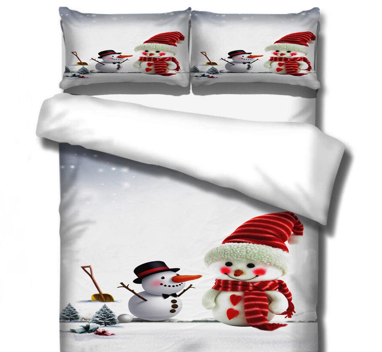 3D Snowman 32130 Christmas Quilt Duvet Cover Xmas Bed Pillowcases