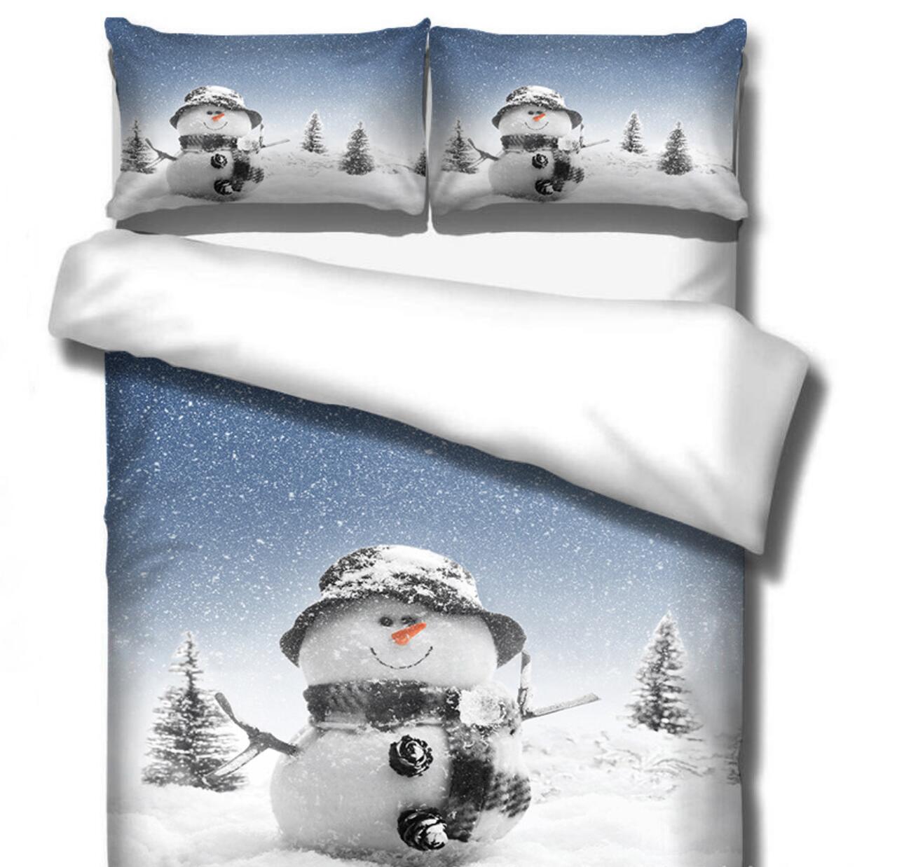 3D Snowman 32134 Christmas Quilt Duvet Cover Xmas Bed Pillowcases