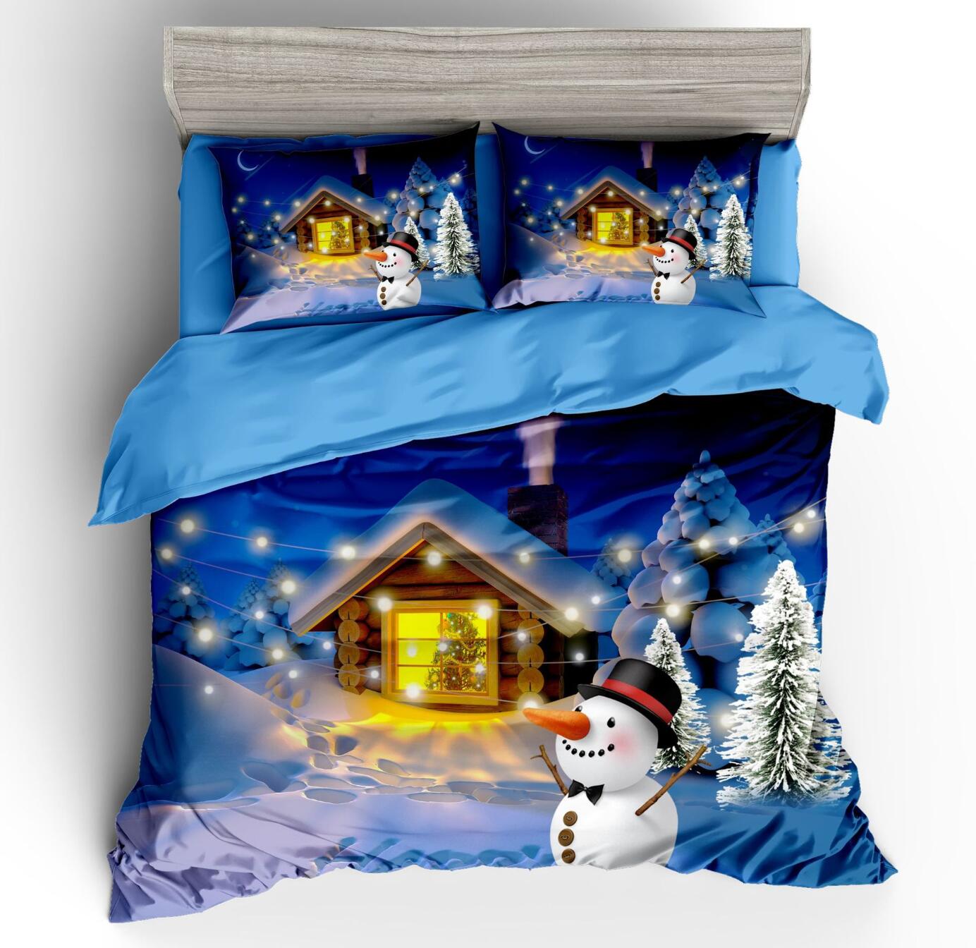 3D Snowman Lgloo 32146 Christmas Quilt Duvet Cover Xmas Bed Pillowcases