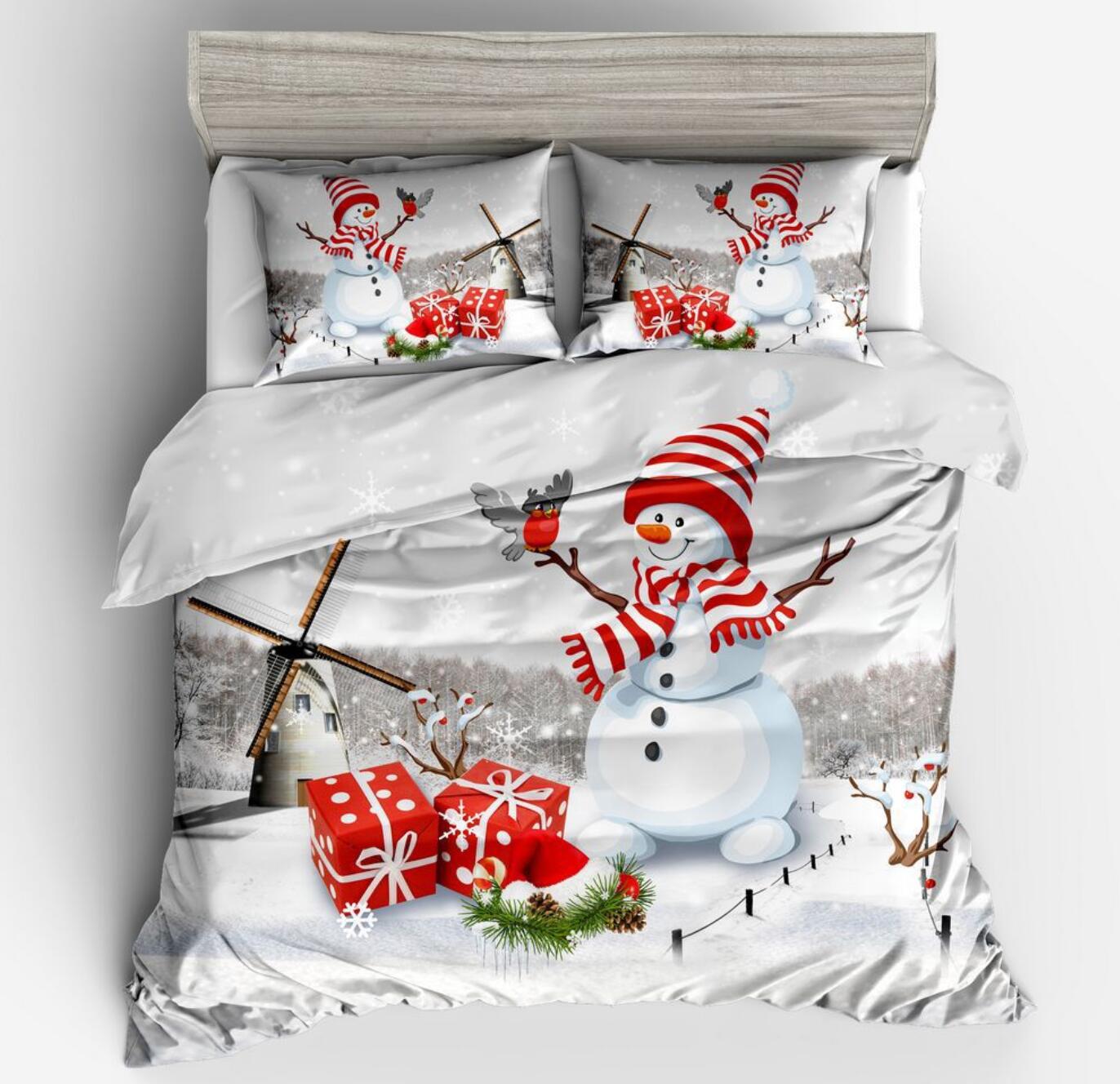 3D Snowman 32158 Christmas Quilt Duvet Cover Xmas Bed Pillowcases