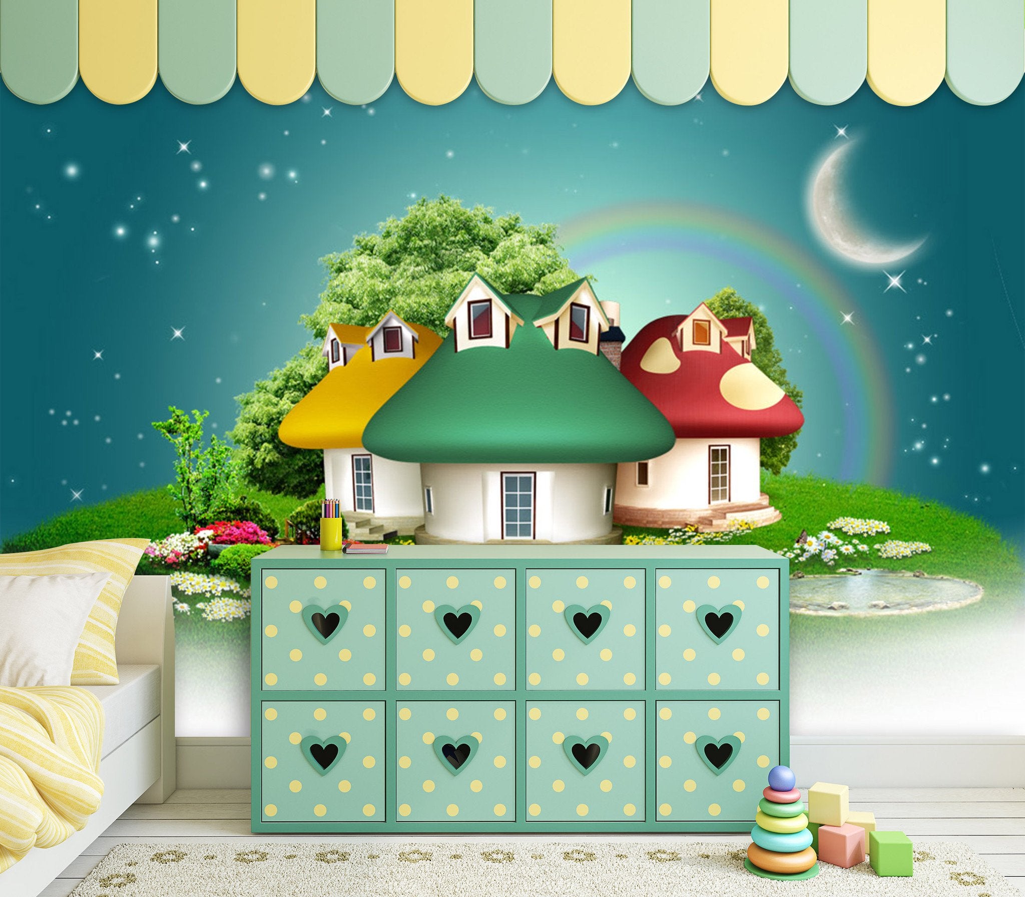 3D Mushroom Moon House 183 Wallpaper AJ Wallpaper 