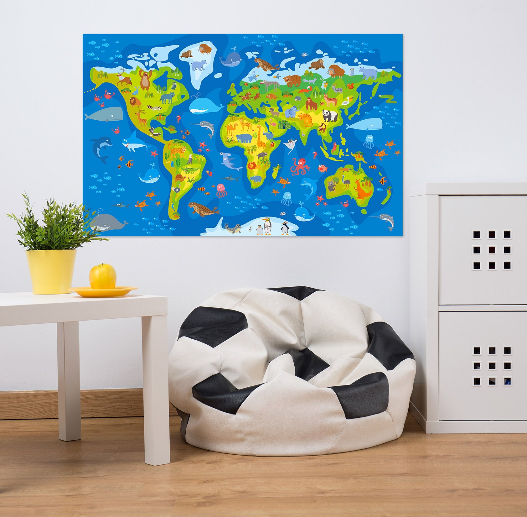 3D Sea Island 212 World Map Wall Sticker