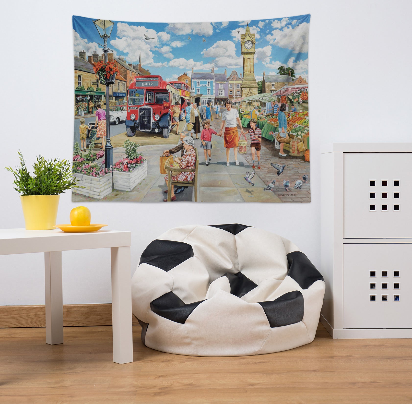 3D City Street Pedestrian 11232 Trevor Mitchell Tapestry Hanging Cloth Hang