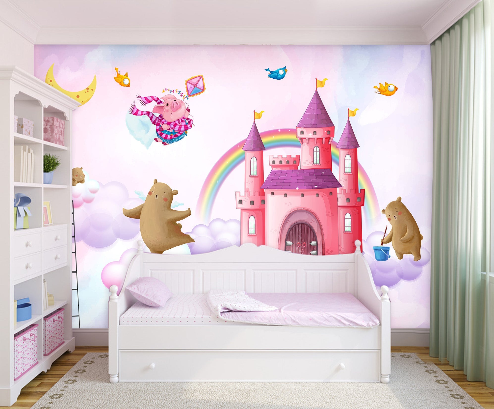 3D Castle Dog Bear Pig 010 Wall Murals Wallpaper AJ Wallpaper 2 
