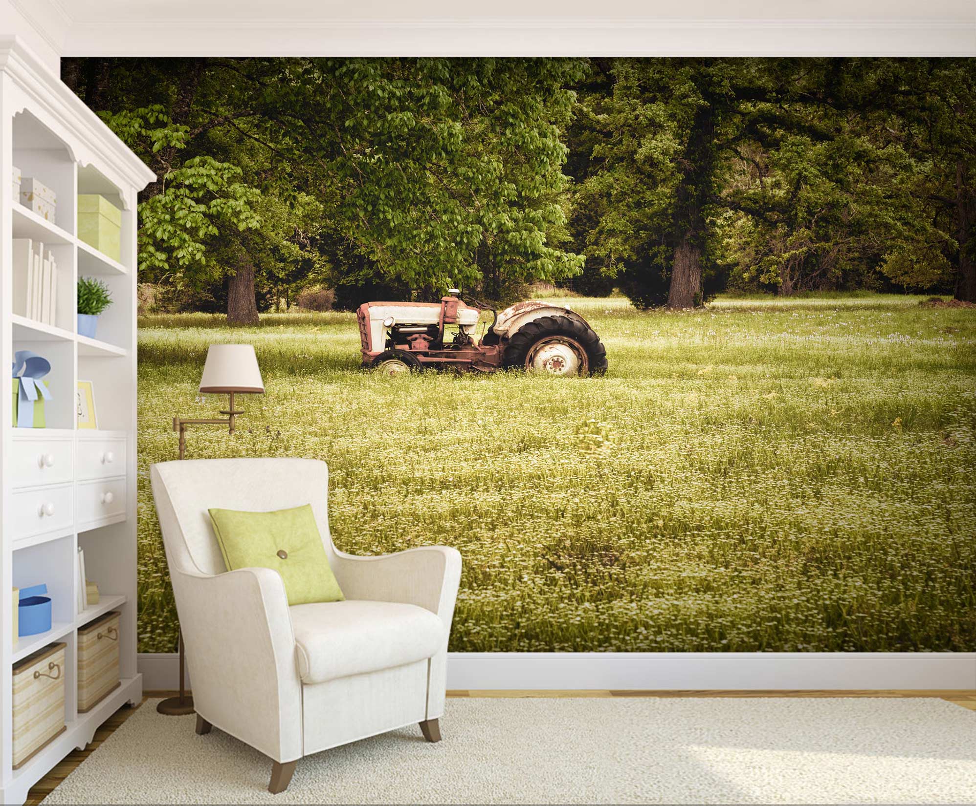 3D Lawn Car Trees 5202 Beth Sheridan Wall Mural Wall Murals