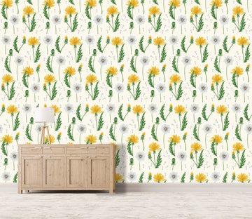 3D Yellow Flower Pattern 616 Wallpaper AJ Wallpaper 