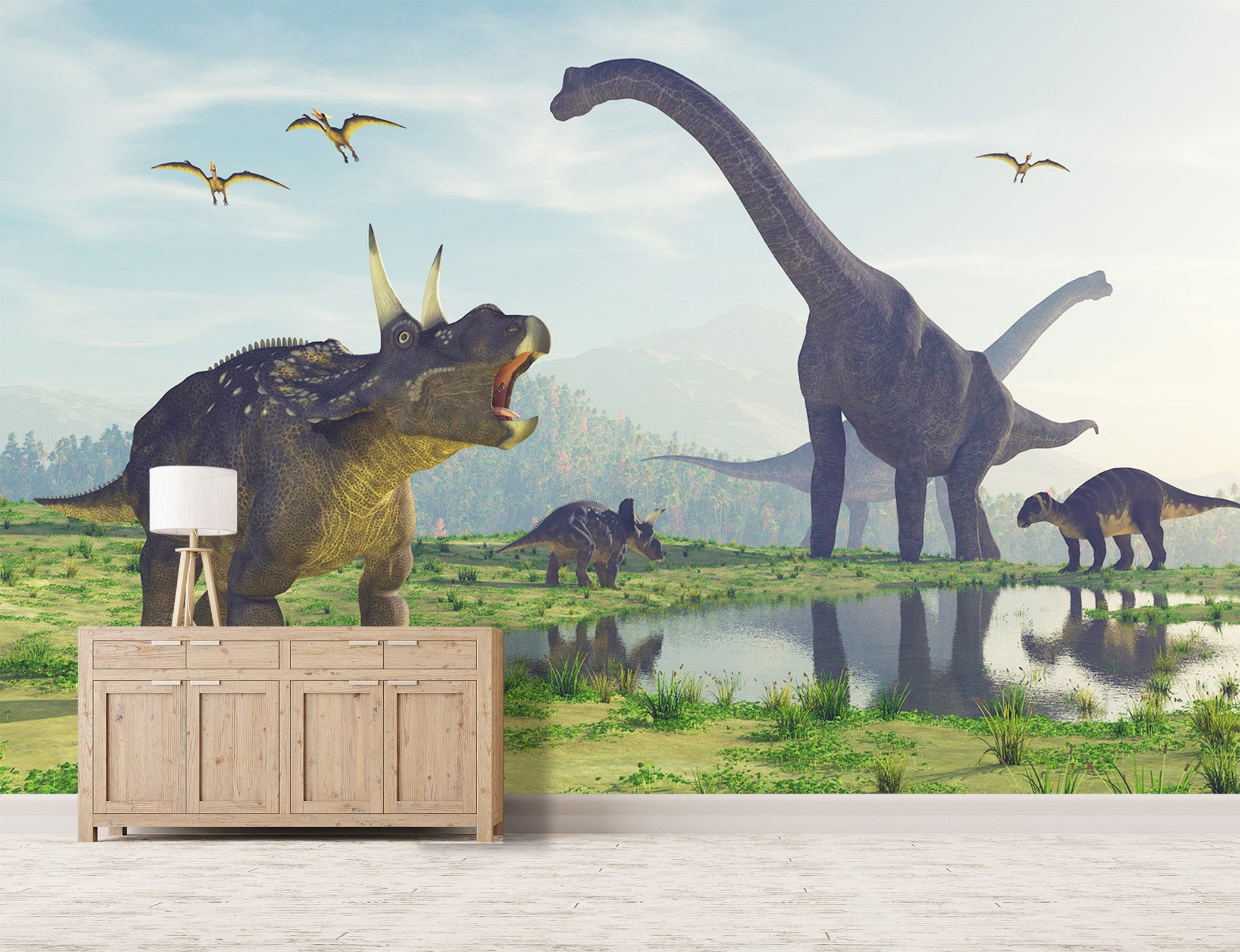 3D Steppe Dinosaur 1605 Wall Murals