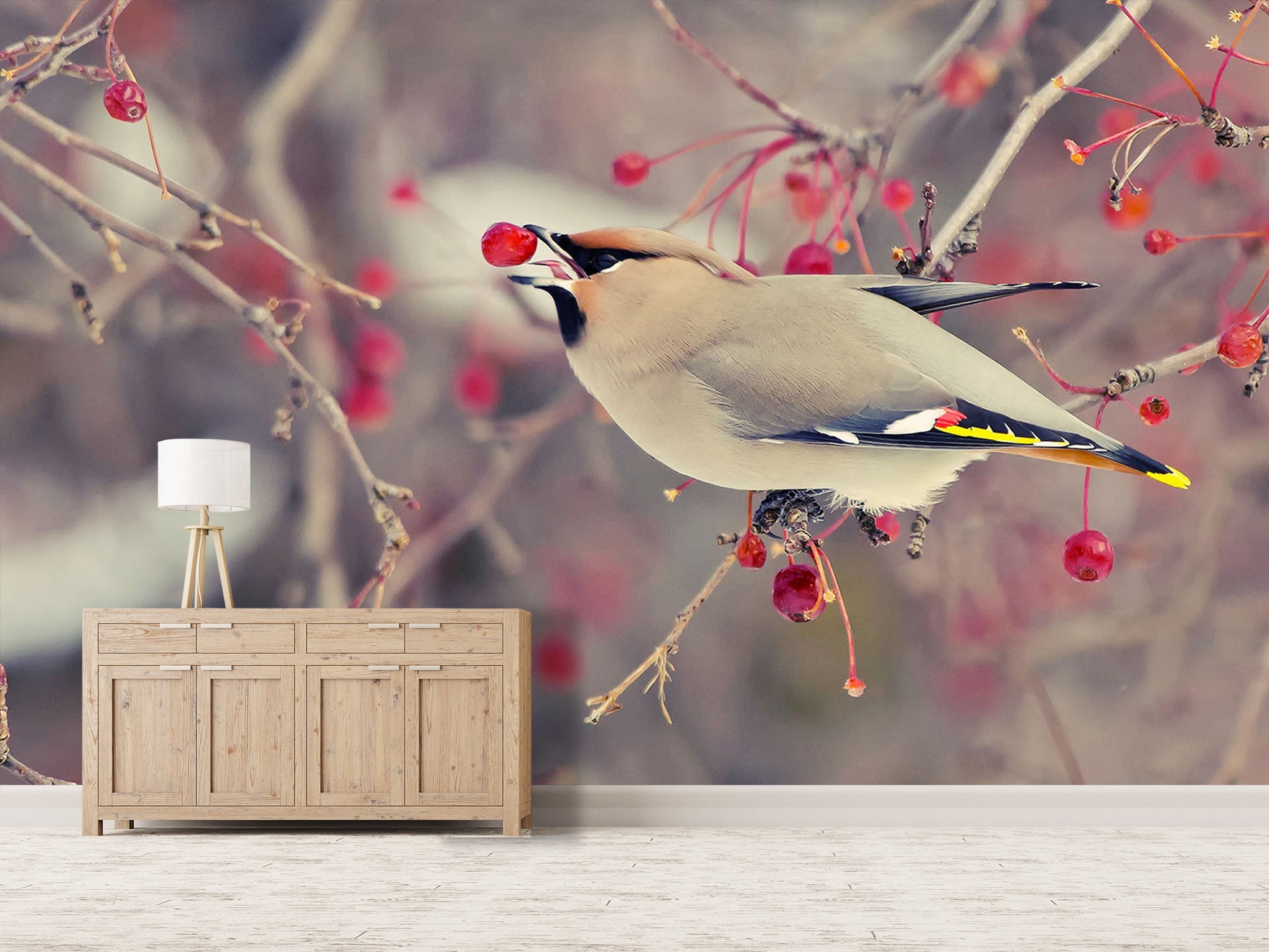 3D Magpie Cherry 231 Wall Murals